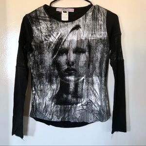 Punk long sleeve shirt with mesh detail